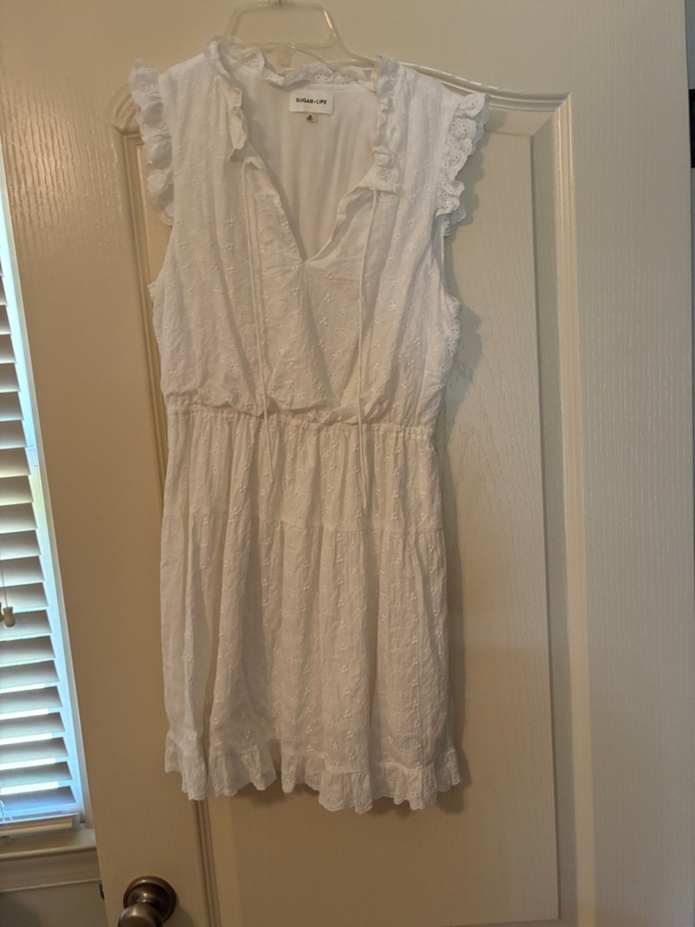 Sugarlips White Eyelet Mini Dress